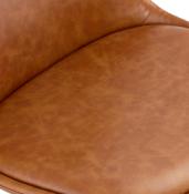 Chaise scandinave design 'Sueden' marron avec 4 pieds en bois naturel