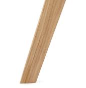 	Chaise design 'Milano' en microfibre grise avec 4 pieds en bois naturel