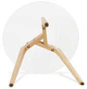 Tables basses scandinaves gigognes rondes 'Mukavä' plateau en verre 3 pieds en bois - Ø 50 cm