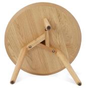 Tables basses scandinaves gigognes rondes 'Mukavä' plateau et 3 pieds en bois naturel - Ø 50 cm