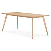 Table à diner / bureau droit scandinave 'Rustik' plateau et 4 pieds en bois – 180 x 90 cm