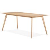 Table à diner / bureau droit scandinave 'Rustik' plateau et 4 pieds en bois – 180 x 90 cm