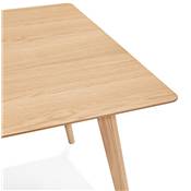 Table à diner / bureau droit scandinave 'Rustik' plateau et 4 pieds en bois – 180 x 90 cm