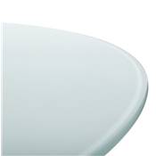 Table / table de réunion ronde 'Roundglass XL' en verre opaque pied central blanc – Ø 140 cm