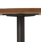 Table / table de réunion ronde design 'Kontur Black XL' noyer pied central métal noir - Ø 120 cm
