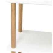 Etagère bibliothèque scandinave 'TOWER' tablettes en bois blanc structure et pieds en bois naturel