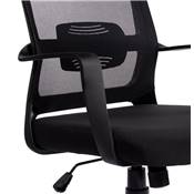 Fauteuil de bureau design à roulettes dossier haut 'BOOT' en tissu et tissu maillé noir pieds noir