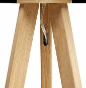Lampadaire trépied scandinave 'Stätiv' abat-jour en tissu noir 3 pieds en bois naturel