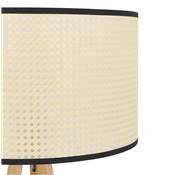 Lampadaire trépied scandinave 'SNELL' avec abat-jour en rotin naturel et 3 pieds en bois naturel