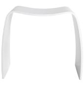 Tabouret bas design empilable 'Mooble' en bois blanc