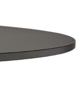 Table / table salle de réunion ronde 'Kaza' plateau en bois noir et pied central en métal noir – Ø 120 cm