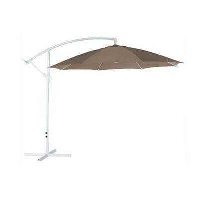 Parasol deporté 'Shadow' en toile taupe structure en aluminium