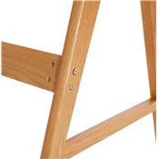 Petit bureau droit / table de travail design 'CHILD' blanc en bois pieds bois naturel - 120 x 70 cm