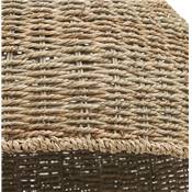 Suspension design ronde 'ARC' style rustique en algue marine naturelle structure en métal noir