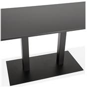 Table / bureau design 'TVILLIN BLACK MEDIUM' noire bois pied central métal noir - 160 x 80 cm