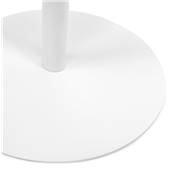 Table basse design ronde 'HIGH DUBELZON' tablette en bois et pied central en métal blanc - Ø 48 cm