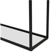 Table console style industriel rectangulaire 'HIGH FYRKANT" bois noir pieds métal noir - 120 x 35 cm