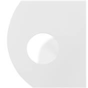 Table d'appoint guéridon design ovale 'DRINK' tablette et pied central en métal blanc - 42 x 31 cm