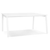 Table de réunion / bureau bench 'BIG INCONTRO' blanc en bois pieds métal blanc - 140 x 140 cm