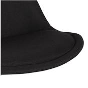 Tabouret de bar réglable 'BAROK' pivotant en tissu noir pied et repose pieds métal noir dossier haut
