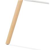 Tabouret de bar scandinave 'NORSKI' blanc 4 pieds bois naturel repose pieds métal blanc dossier haut