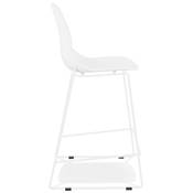 Tabouret de snack mi-hauteur empilable 'GREAT MINI' blanc pieds tréteaux métal blanc dossier haut