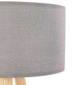Lampe à poser scandinave trépied 'Stätiv' abat-jour gris 3 pieds en bois naturel