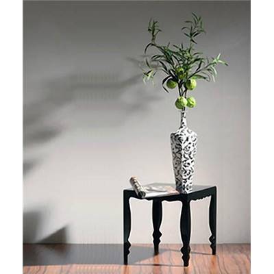 Grand vase soliflore baroque 'Amphore' blanc et noir