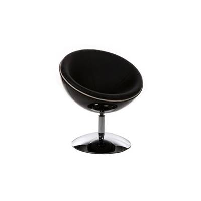 Fauteuil design boule SPHERE pivotant Noir pied chromé