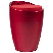 Tabouret bas avec espace de rangement 'Djembe' rouge