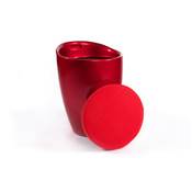 Tabouret bas avec espace de rangement 'Djembe' rouge