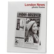 Cadre photo journal 'London Observer' blanc et noir