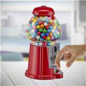 Distributeur de chewing gum / bonbons avec tirelire en verre et en métal – 23 cm