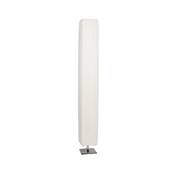 Lampe design carrée 'Metropolis' blanche socle en métal chromé