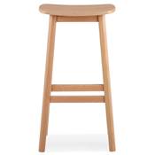 Tabouret de bar design de style scandinave 'BERE' assise avec 4 pieds en bois naturel