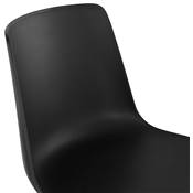 Chaise design moderne 'SILDE' noire avec 4 pieds en métal noir