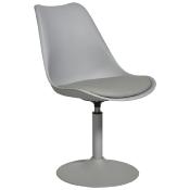 Chaise design pivotante 'Tulipe Kolor' grise pied central - Lot de 2