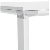 Grand bureau de direction droit 'AFER XL' bois blanc 4 pieds métal blanc et chromé – 200 x 100 cm