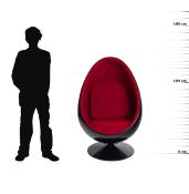 Fauteuil ‘Oeuf’ pivotant rouge et noir