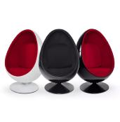 Fauteuil ‘Oeuf’ pivotant rouge et noir