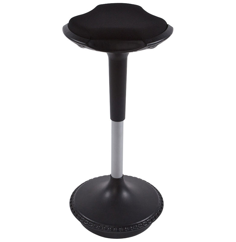 Tabouret réglable design ergonomique 'Svarst' pivotant noir pied central et système de balancement