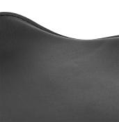 Tabouret de bar réglable design 'Torro' pivotant noir pied central et repose pieds en métal chromé