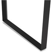 Bureau droit design 'SMART MINI' plateau noir en bois avec pieds en métal noir - 130 x 70 cm