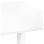 Bureau droit réglable en hauteur design 'MODULARE MINI' bois blanc pieds métal blanc - 140 x 70 cm