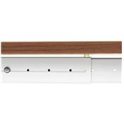 Bureau droit réglable en hauteur design 'MODULARE MINI' en noyer pieds en métal blanc - 140 x 70 cm