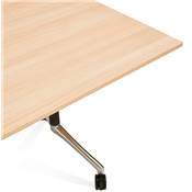 Bureau droit / table de travail pliante design 'ARCHI MINI' bois pieds en métal noir - 140 x 70 cm