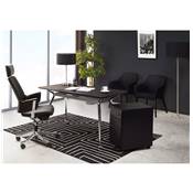 Caisson de bureau / table de chevet design à roulettes 'PRATIK' en métal noir