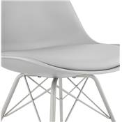 Chaise design style industriel 'GORD' grise avec 4 pieds en métal gris