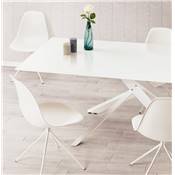 Chaise design style industriel 'PERRY' blanche avec 4 pieds en métal blanc