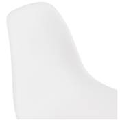Chaise design style industriel 'PERRY' blanche avec 4 pieds en métal blanc